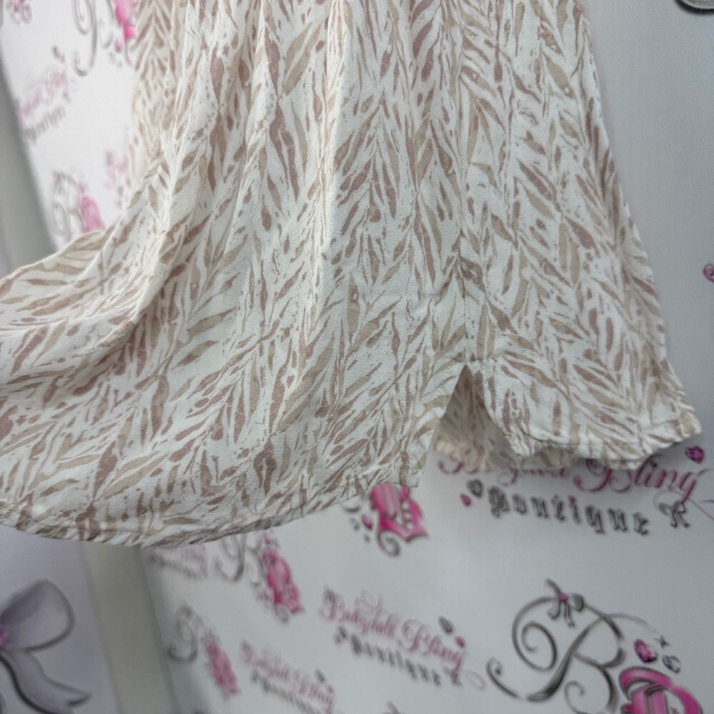 Gentle Fawn tank top white Cream and Tan Camisole abstract pattern flowy - Picture 5 of 11